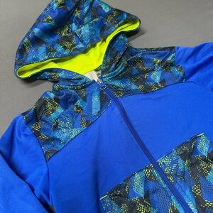 Champion  Blue And Yellow Hoodie With Zipper Size S (6-7)